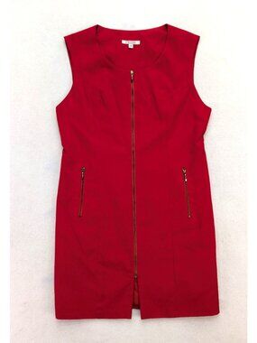 Lorianna Women's Dress Size 12 Red Sheath Zipper Detail Mini